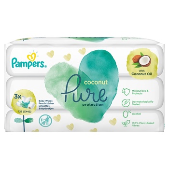 Серветки Pampers Pure Coconut 126шт - купити, ціни на - фото 7