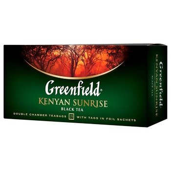 Чай чорний Greenfield Kenyan Sunrise в пакетиках 2г х 25шт - купить, цены на METRO - фото 1