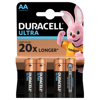 Батарейки Duracell Ultra Power AA лужні 4шт - купити, ціни на ULTRAMARKET - фото 1