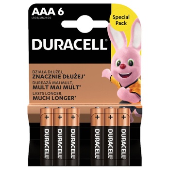 Батарейки Duracell Basic лужні LR3 AAA 6шт - купити, ціни на NOVUS - фото 1