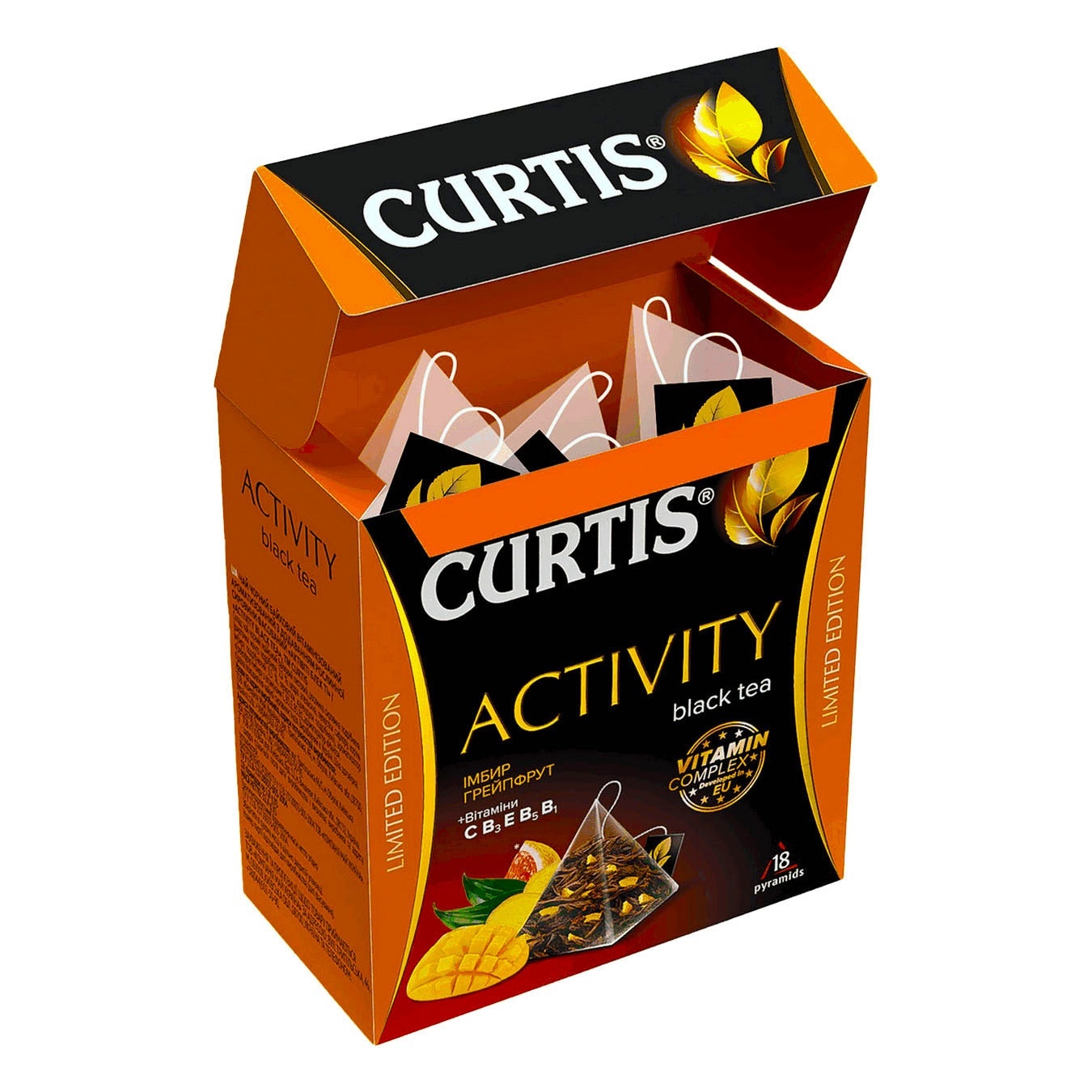 

Чай черный Curtis Activity Имбир и грейпфрут в пирамидках 18шт 32,4г