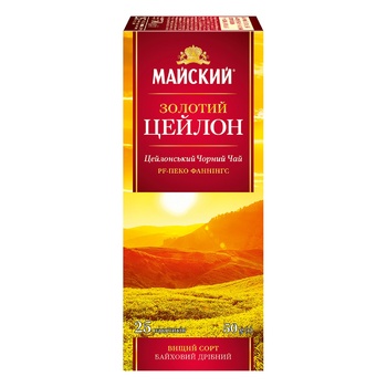 Чай чорний Майский Золотий Цейлон в пакетиках 25шт*2г - купити, ціни на Таврія В - фото 3