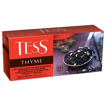 Tess Thyme Black Tea 25pcs 1.5g - buy, prices for ULTRAMARKET - photo 3