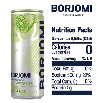 Borjomi Flavored Water Lime-Coriander Flavored Highly Carbonated Mineral Water 0.33l - buy, prices for COSMOS - photo 2