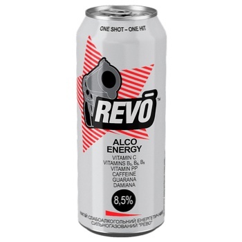 Revo Alco Energy Low Alcohol Energy Drink 8.5% 0.5l - buy, prices for Auchan - photo 1