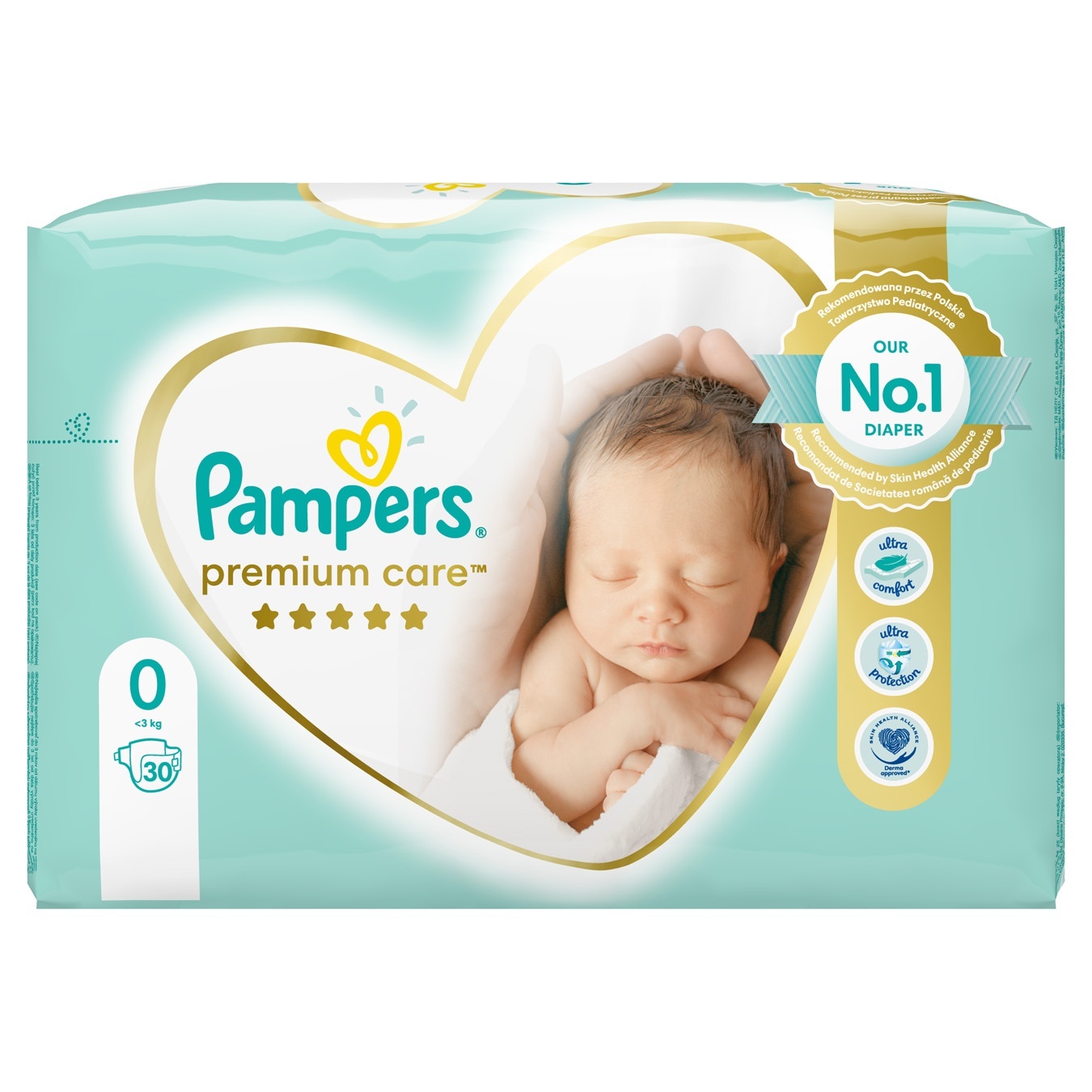 

Подгузники Pampers Premium Care размер 0 Newborn <3кг 30шт