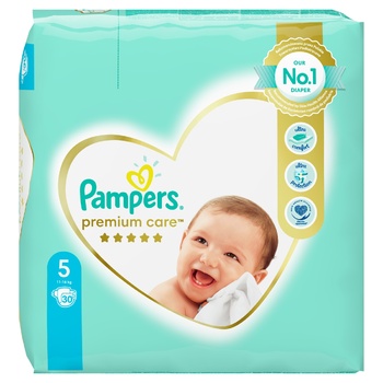 Подгузники Pampers Premium Care размер 5 Junior 11-16кг 30шт - купить, цены на Auchan - фото 7