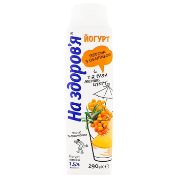 Na Zdorovya with Peach and Sea-Buckthorn Filling Yogurt 1.5% 290g - buy, prices for Auchan - photo 1