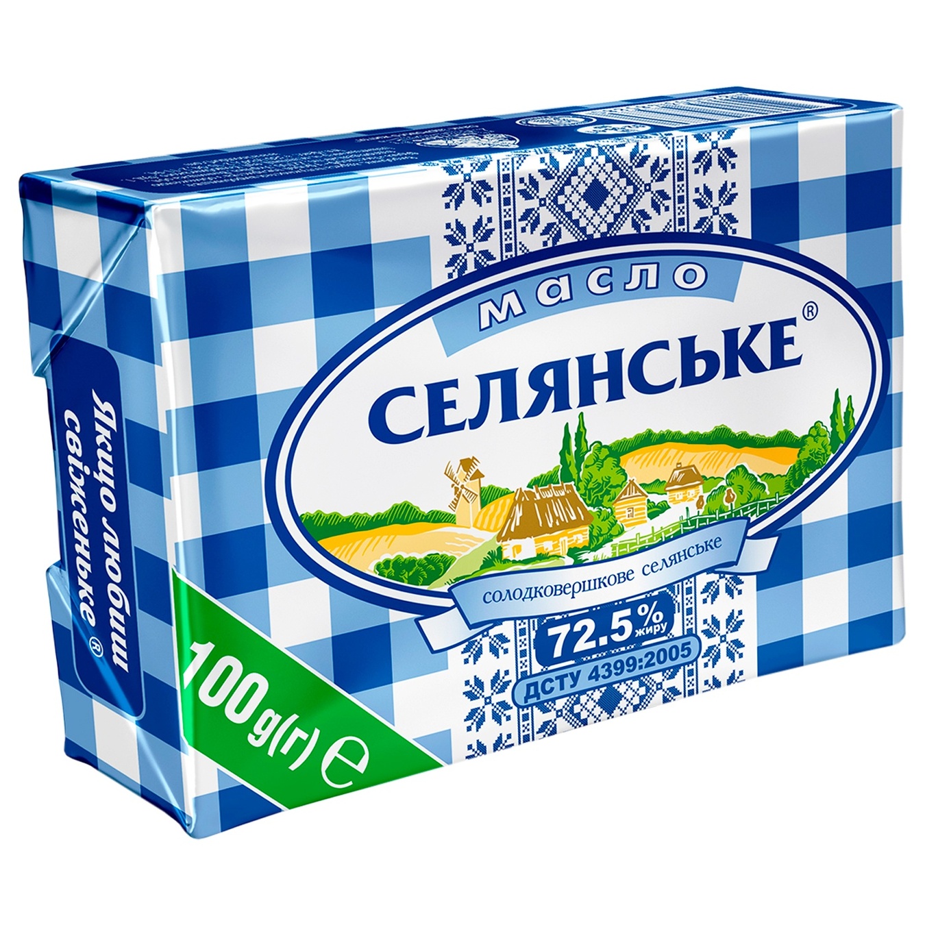 

Масло Селянське сладкосливочное 72,5% 100г