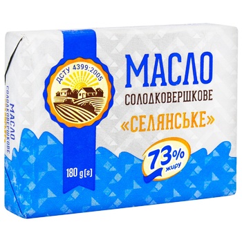 Масло Селянське ДСТУ 73% 180г - купити, ціни на Таврія В - фото 1