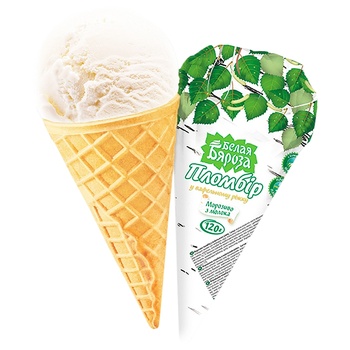 Bila Bereza Plombir Ice Cream in Waffle Cone 120g - buy, prices for MegaMarket - photo 1