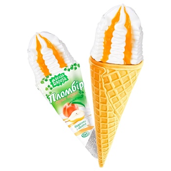 Belaya Byaroza Plombir Pear-Peach Ice Cream in Waffle Cone 145g - buy, prices for Vostorg - photo 2