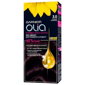 Крем-краска для волос Garnier Olia без аммиака 3.0 темный шоколад 112мл