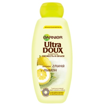 Шампунь для волосся Garnier Ultra Doux для нормального та жирного волося М'яка Глина та Лимон 400мл - купить, цены на NOVUS - фото 1