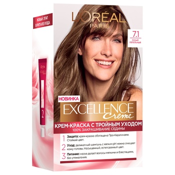 Крем-краска для волос L'Oreal Excellence Creme 7.1 русый пепельный