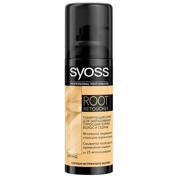 Тонуючий спрей SYOSS Root Retoucher для маскування відрослих коренів та сивини Блонд 120мл - купити, ціни на NOVUS - фото 4