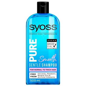 Шампунь SYOSS Pure Smooth мицеллярный для нормальных и густых волос 500мл - купить, цены на NOVUS - фото 1