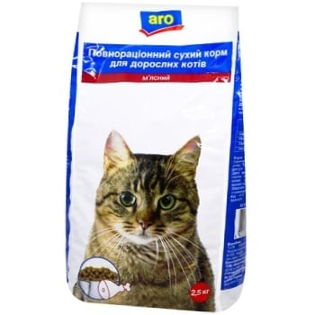 Aro Adult Cat Dry Food with Meat 2.5kg - buy, prices for METRO - photo 1