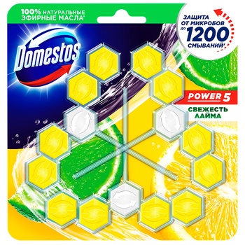 Domestos Power 5 Lime Toilet Block 3pcs - buy, prices for METRO - photo 1