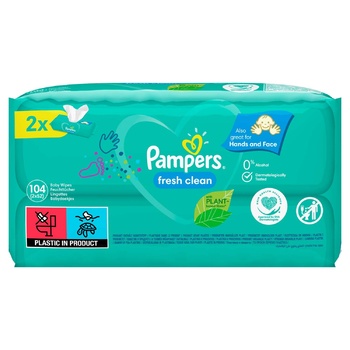 Cалфетки Pampers Fresh Clean 2х52шт - купить, цены на Auchan - фото 2