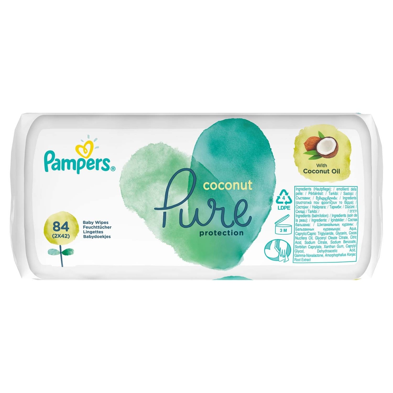 

Салфетки Pampers Pure Coconut 84шт