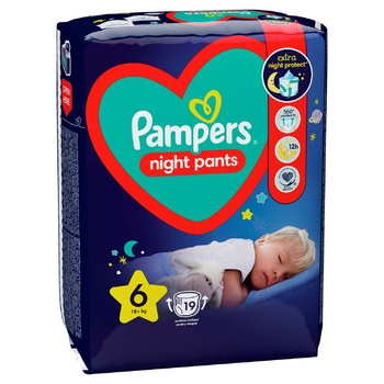 Подгузники-трусики ночные Pampers Night Pants Размер 6 15+ кг 19шт - купить, цены на - фото 12