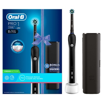 Электрическая зубная щётка Oral-B Pro 750 чёрная - купить, цены на Auchan - фото 3