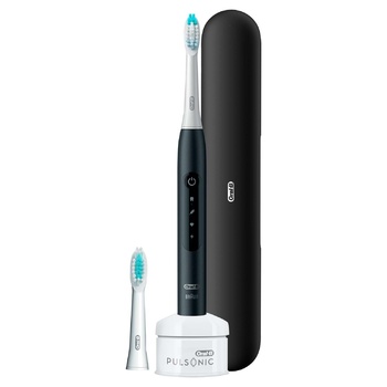 Електрична звукова зубна щітка + футляр Oral-B Pulsonic Slim Luxe 4500 чорна - купити, ціни на - фото 2