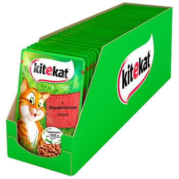 Корм для взрослых котов Kitekat с говядиной в желе 100г - купить, цены на Auchan - фото 5