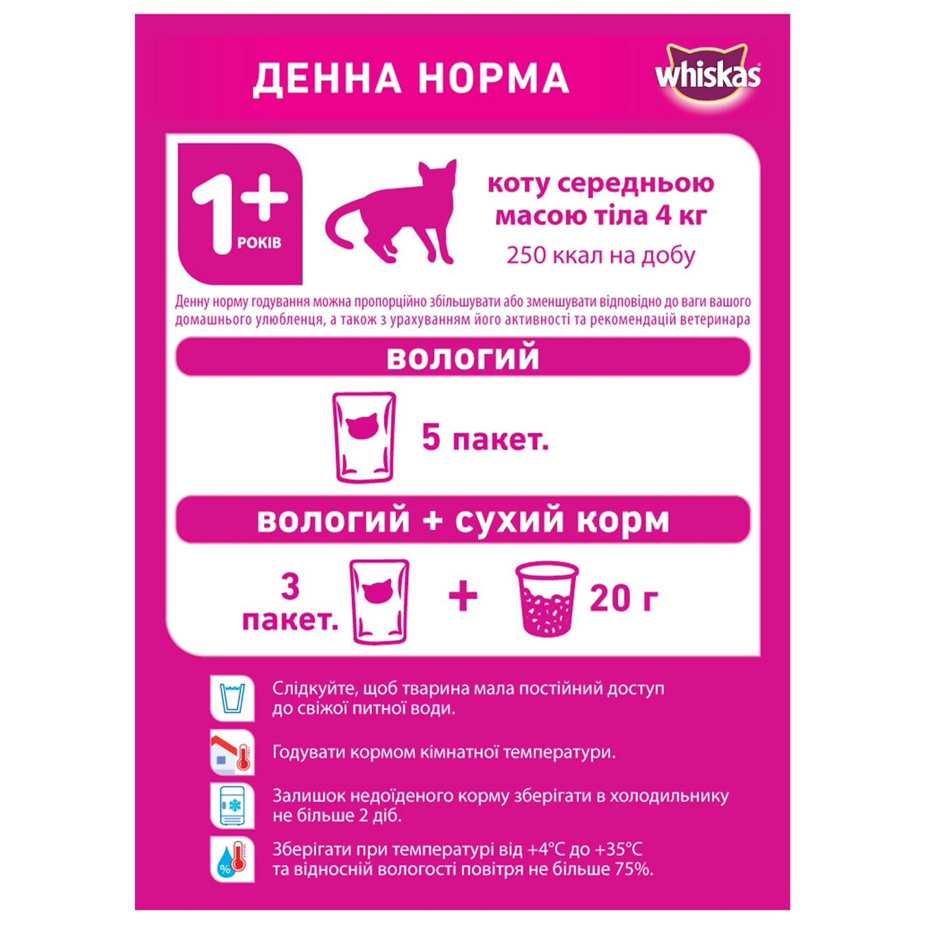 

Корм Whiskas Крем-суп с курицей для взрослых кошек 85г