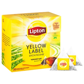 Чай черный Lipton Yellow Label Эксклюзив в пирамидках 20шт*1,8г - купить, цены на ULTRAMARKET - фото 3