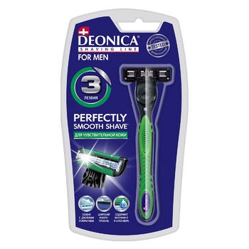 Deonica for Men Safe Razor with Replaceable Cassette 3 Blades - buy, prices for MegaMarket - photo 1