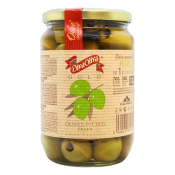 Diva Oliva Gold Green Olives Pitted 720ml - buy, prices for Tavria V - photo 1