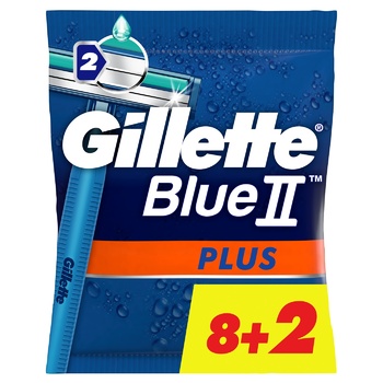 Gillette Blue II Plus Disposable Razors 8pcs+2 - buy, prices for Auchan - photo 2