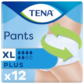 Підгузки-трусики Tena Pants Plus XL для дорослих 12шт - купити, ціни на Auchan - фото 1