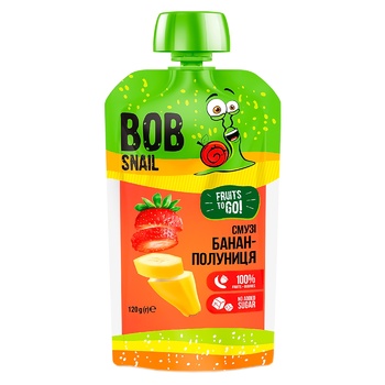 Смузи Bob Snail банан-клубника 120г - купить, цены на Auchan - фото 1