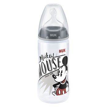 Пляшка Nuk Disney Mickey First Choice Plus пластикова з соскою силіконовою та з індикатором температури для хлопчика розмір 2 отвір М 300мл - купити, ціни на Таврія В - фото 2