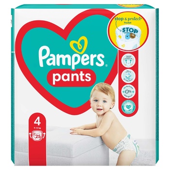 Подгузники-трусики Pampers Pants Размер 4 9-15кг 25шт - купить, цены на Таврия В - фото 5