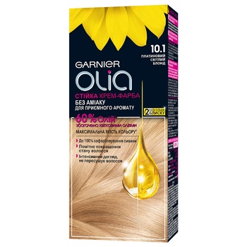 Garnier Olia Cream Without Ammonia 10.1 Bright Platinum Blonde Hair Dye 112ml - buy, prices for MegaMarket - photo 1