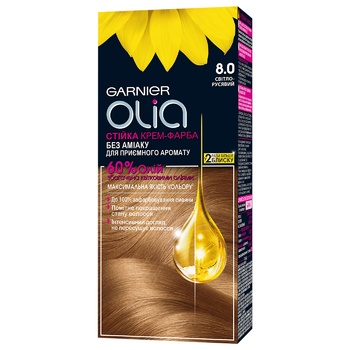 Garnier Olia Cream Hair Dye Without Ammonia 8.0 Light Blond 112ml - buy, prices for Auchan - photo 1