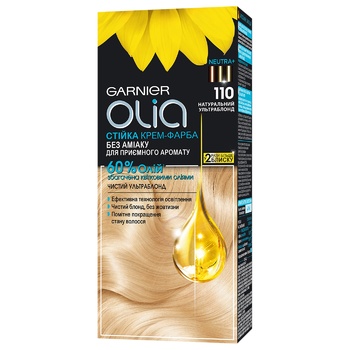 Garnier Olia Cream Hair Dye Without Ammonia 110 Natural Ultrablond 112ml - buy, prices for MegaMarket - photo 1