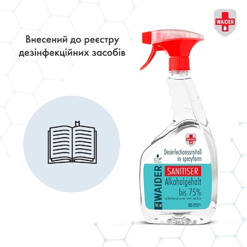 Дезинфектор Waider для твердых поверхностей и кожи 740мл - купить, цены на - фото 10