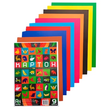 Ofort Bilateral Multi-colored Cardboard A4 9pcs - buy, prices for Auchan - photo 2