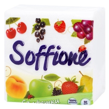 SoffioneWhite Paper Napkins 24х24cm 50pcs - buy, prices for NOVUS - photo 1