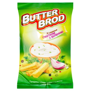 Butterbrod Crackers with Taste of Sour Cream with Greens 100g - buy, prices for NOVUS - photo 1