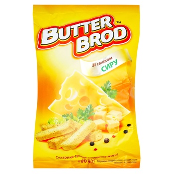 Сухарики Butterbrod зі смаком сиру 100г - купити, ціни на NOVUS - фото 1