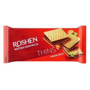 Вафлі Roshen Wafers Sandwich Thins горіх 55г