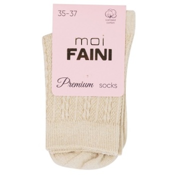 Moi Faini Braid Women's Beige Socks Size 35-37 - buy, prices for - photo 2