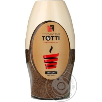 Natural instant sublimated coffee Roberto Totti Nobile Leggero Arabica 100g Russia