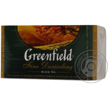 Black pekoe tea Greenfield Fine Darjeeling 25х2g teabags Russia - buy, prices for - photo 10